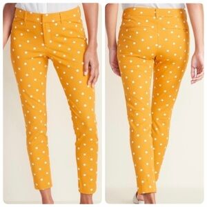 Old Navy Pixie Mustard Yellow Polka Dot Ankle Pants